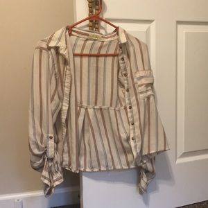 Cropped striped button up.